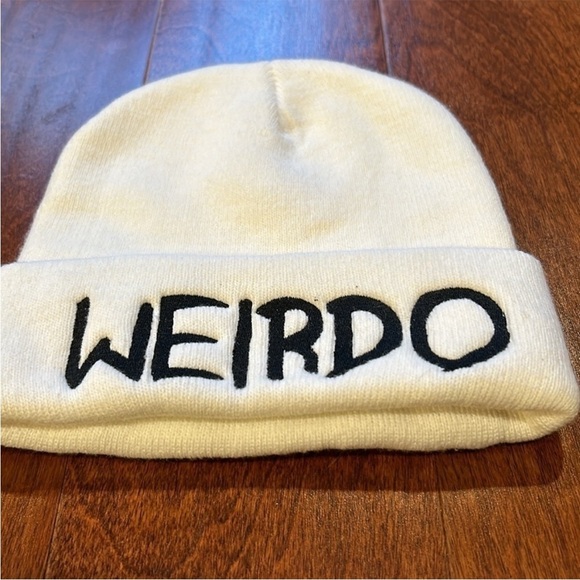 Jeffree Star Unisex Weirdo Knit Beanie, White & Black, Embroidered Letters, NWOT - Picture 2 of 5